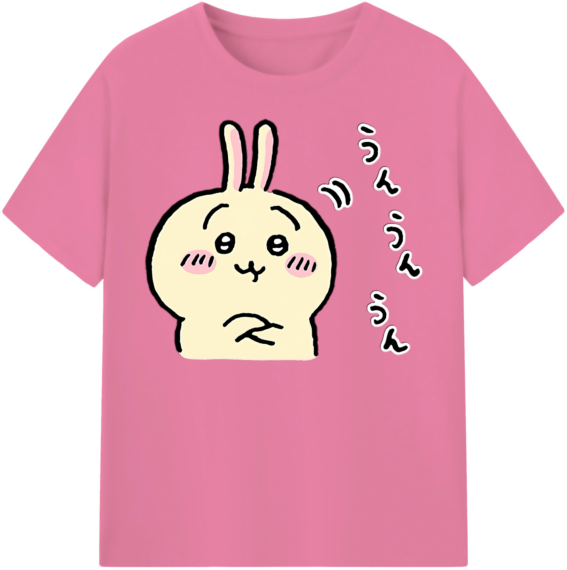 （画像用） ちいかわ うさぎ Chii-kawa usagi 綿100％半袖Tシャツ（フロントプリント）